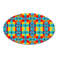 Pop Art Abstract Design Pattern Oval Magnet