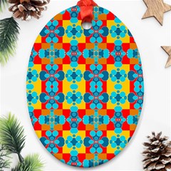 Pop Art Abstract Design Pattern Oval Ornament (two Sides) by Nexatart