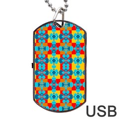 Pop Art Abstract Design Pattern Dog Tag Usb Flash (two Sides)