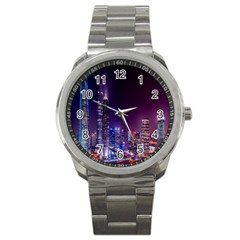 Raised Building Frame Sport Metal Watch by Nexatart