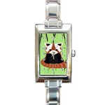 Red Panda Bamboo Firefox Animal Rectangle Italian Charm Watch Front