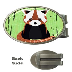 Red Panda Bamboo Firefox Animal Money Clips (oval)  by Nexatart