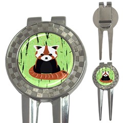 Red Panda Bamboo Firefox Animal 3-in-1 Golf Divots by Nexatart