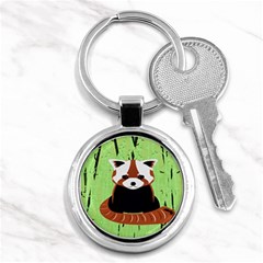 Red Panda Bamboo Firefox Animal Key Chains (round)  by Nexatart