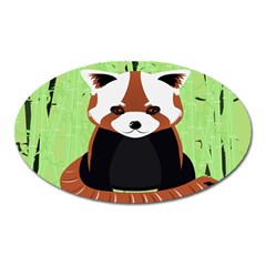 Red Panda Bamboo Firefox Animal Oval Magnet by Nexatart