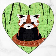 Red Panda Bamboo Firefox Animal Jigsaw Puzzle (heart) by Nexatart