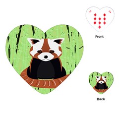 Red Panda Bamboo Firefox Animal Playing Cards (heart)  by Nexatart