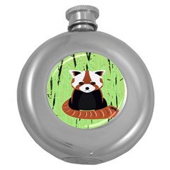 Red Panda Bamboo Firefox Animal Round Hip Flask (5 Oz) by Nexatart