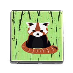 Red Panda Bamboo Firefox Animal Memory Card Reader (square) by Nexatart