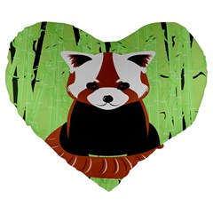 Red Panda Bamboo Firefox Animal Large 19  Premium Heart Shape Cushions