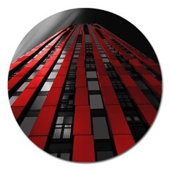 Red Building City Magnet 5  (round) by Nexatart