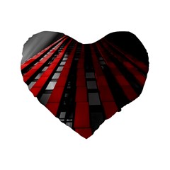 Red Building City Standard 16  Premium Heart Shape Cushions by Nexatart