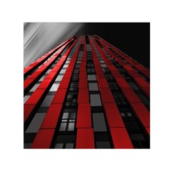 Red Building City Small Satin Scarf (square) by Nexatart