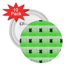 Shamrock Pattern Background 2.25  Buttons (10 pack) 