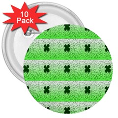 Shamrock Pattern Background 3  Buttons (10 pack) 