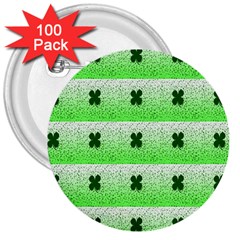 Shamrock Pattern Background 3  Buttons (100 pack) 