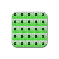 Shamrock Pattern Background Rubber Coaster (Square) 