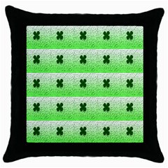 Shamrock Pattern Background Throw Pillow Case (Black)