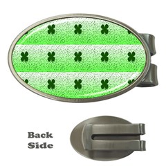 Shamrock Pattern Background Money Clips (Oval) 