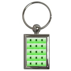 Shamrock Pattern Background Key Chains (Rectangle) 