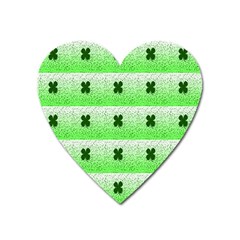 Shamrock Pattern Background Heart Magnet