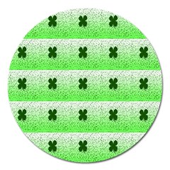 Shamrock Pattern Background Magnet 5  (Round)