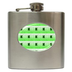 Shamrock Pattern Background Hip Flask (6 oz)