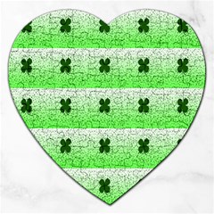 Shamrock Pattern Background Jigsaw Puzzle (heart) by Nexatart