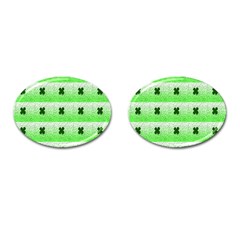 Shamrock Pattern Background Cufflinks (Oval)