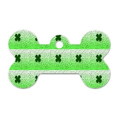 Shamrock Pattern Background Dog Tag Bone (One Side)