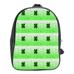 Shamrock Pattern Background School Bags(Large) 