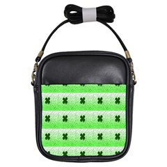 Shamrock Pattern Background Girls Sling Bags