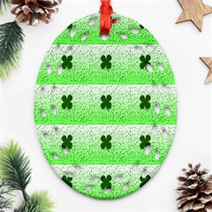 Shamrock Pattern Background Ornament (Oval Filigree)