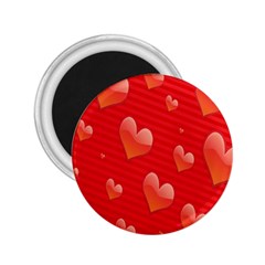 Red Hearts 2 25  Magnets by Nexatart