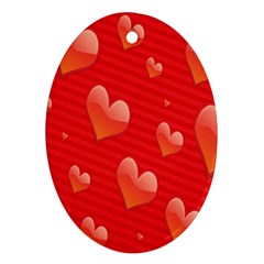 Red Hearts Ornament (oval)