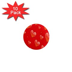 Red Hearts 1  Mini Magnet (10 Pack)  by Nexatart