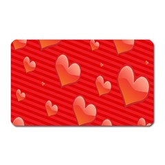 Red Hearts Magnet (rectangular) by Nexatart