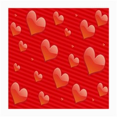 Red Hearts Medium Glasses Cloth by Nexatart