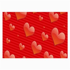 Red Hearts Large Glasses Cloth (2-side) by Nexatart