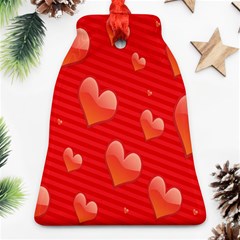 Red Hearts Bell Ornament (two Sides)