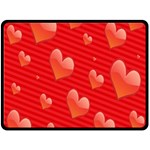 Red Hearts Double Sided Fleece Blanket (Large)  80 x60  Blanket Front