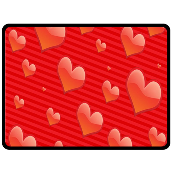 Red Hearts Double Sided Fleece Blanket (Large) 