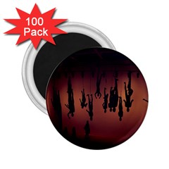 Silhouette Of Circus People 2 25  Magnets (100 Pack)  by Nexatart