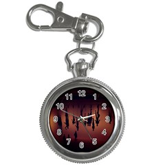 Silhouette Of Circus People Key Chain Watches by Nexatart