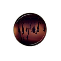 Silhouette Of Circus People Hat Clip Ball Marker by Nexatart