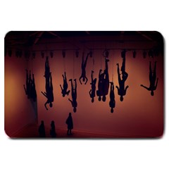 Silhouette Of Circus People Large Doormat 