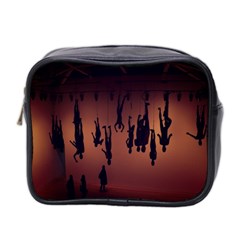 Silhouette Of Circus People Mini Toiletries Bag 2-side