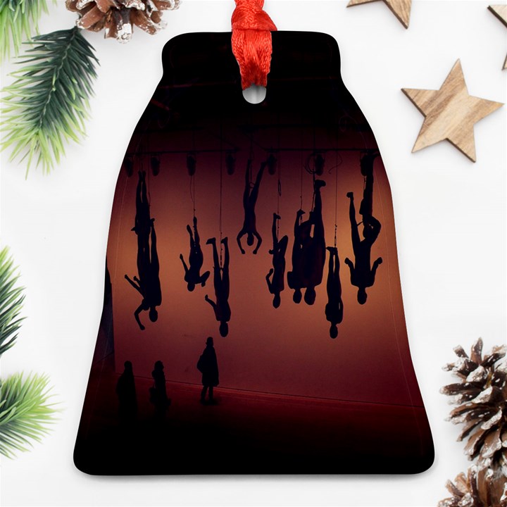 Silhouette Of Circus People Bell Ornament (Two Sides)