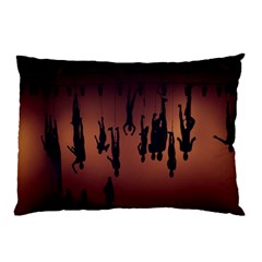 Silhouette Of Circus People Pillow Case (two Sides) by Nexatart