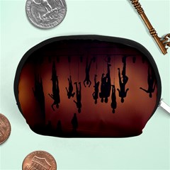 Silhouette Of Circus People Accessory Pouches (medium)  by Nexatart